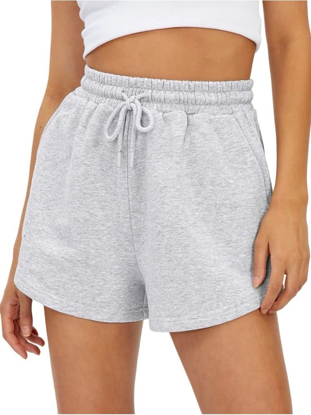 SUNBS Athletic Sweat Shorts Women’s Size M Gray Drawstring Pocket Lounge Gym